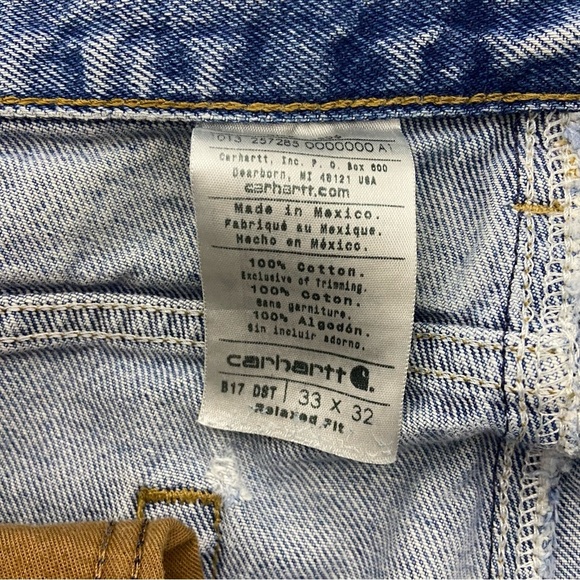 Carhartt Relaxed Fit Denim Work Jeans Heavily STAINED Men's 33x32 - Picture 6 of 10